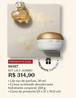 O Boticário kit lily jumbo oferta