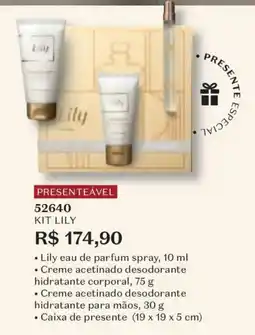 O Boticário Kit lily oferta