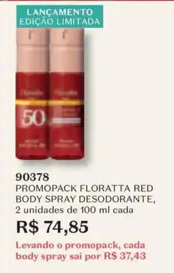 O Boticário Promopack floratta red body spray desodorante oferta