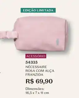O Boticário necessaire rosa com alça franzida oferta