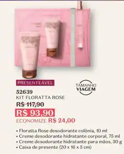 O Boticário kit floratta rose oferta