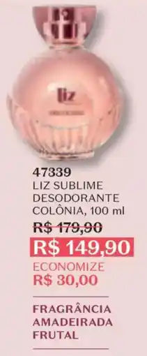 O Boticário Liz sublime desodorante colônia oferta