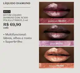 O Boticário Batom líquido diamond com ácido poliglutâmico oferta