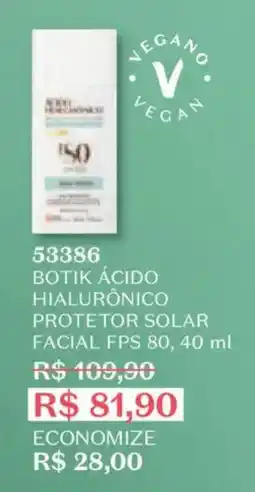 O Boticário Botik ácido hialurônico protetor solar facial oferta