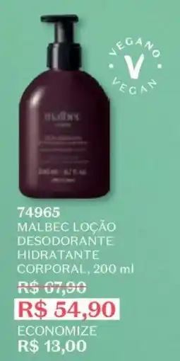 O Boticário Malbec loção desodorante corporal oferta