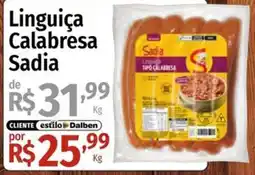Supermercado Dalben Linguiça Calabresa Sadia oferta