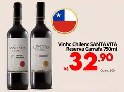 Althoff Supermercados Vinho Chileno Santa Vita Reserva oferta