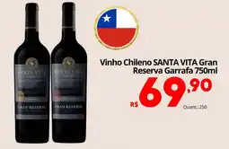 Althoff Supermercados Vinho Chileno santa vita gran reserva oferta
