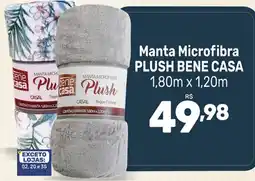 Supermercados Jau Serve Manta Microfibra Plush Bene Casa oferta