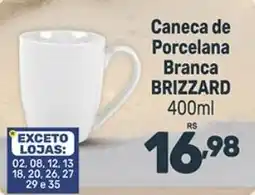 Supermercados Jau Serve Caneca de Porcelana Branca BRIZZARD oferta