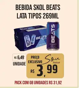 Festval Bebida skol beats lata tipos 269ml oferta