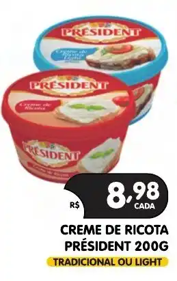 Supermercados Real Creme de ricota président oferta