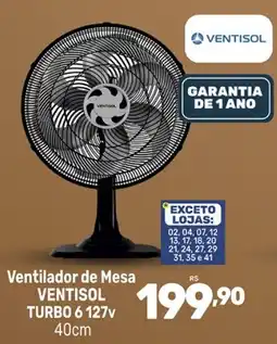 Supermercados Jau Serve Ventilador de Mesa Ventisol Turbo 6 127v oferta