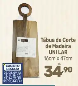 Supermercados Jau Serve Tábua de Corte de Madeira UNI LAR oferta