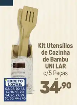 Supermercados Jau Serve kit utensílios de cozinha de bambu oferta