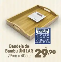 Supermercados Jau Serve Bandeja de Bambu UNI LAR oferta