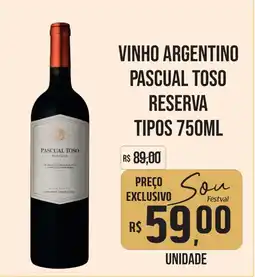Festval vinho argentino pascual toso reserva oferta