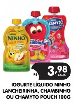 Supermercados Real Iogurte líquido ninho lancheirinha ou chambyto pouch oferta