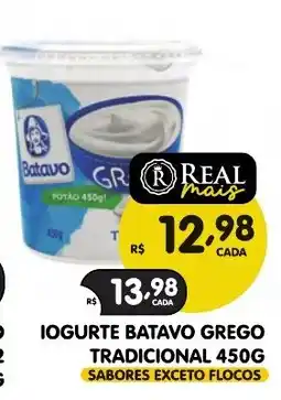 Supermercados Real Iogurte batavo grego sabores excetos flocos oferta