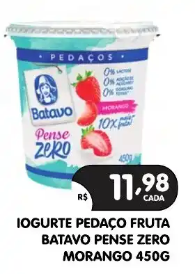 Supermercados Real Iogurte pedaço fruta batavo pense zero morango oferta