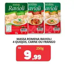 Super Nicolini Massa romena ravioli 4 queijos, carne ou frango oferta