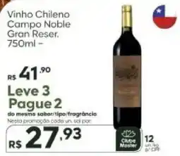Master Supermercados Vinho Chileno Campo Noble Gran Reser. oferta