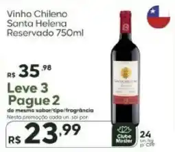 Master Supermercados Vinho Chileno Santa Helena Reservado oferta
