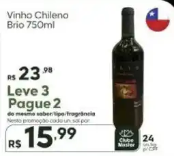 Master Supermercados Vinho Chileno Brio oferta