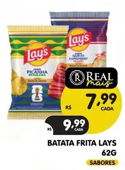 Supermercados Real batata frita lays sabores oferta