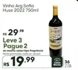 Master Supermercados Vinho Arg.Sofia Huse 2022 oferta