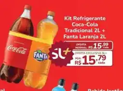 Super Luna Kit Refrigerante Coca-Cola Tradicional 2L + Fanta Laranja 2L oferta