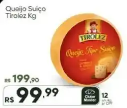 Master Supermercados Queijo tipo suíço oferta