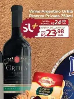 Super Luna Vinho Argentino Orfila Reserva Privada oferta