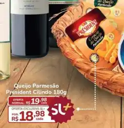 Super Luna Queijo Parmesão President Cilindro oferta