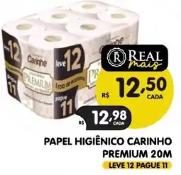 Supermercados Real Papel higiênico carinho premium 20m oferta