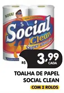 Supermercados Real toalha de papel social clean oferta