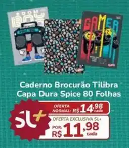 Super Luna Caderno Brocurão Tilibra Capa Dura Spice 80 Folhas oferta