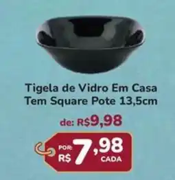 Super Luna Tigela de Vidro Em Casa Tem Square Pote oferta