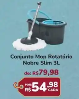 Super Luna Conjunto Mop Rotatório Nobre Slim 3L oferta