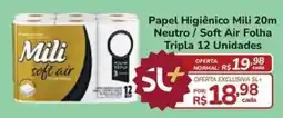 Super Luna Papel Higiênico Mili 20m Neutro / Soft Air Folha Tripla oferta