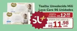Super Luna Toalha Umedecida Mili Love Care oferta