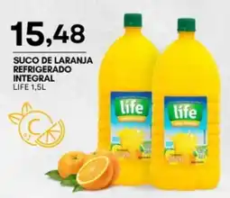 Mercadão Atacadista Suco de laranja refrigerado integral life 1,5l oferta
