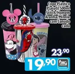 Supermercados Big Compra Copo Plástico Plasutil Stitch/Homem Aranha/Minnie oferta