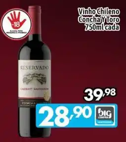 Supermercados Big Compra Vinho Chileno Concha Y Toro oferta