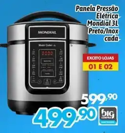 Supermercados Big Compra Panela Pressão Elétrica Mondial3L Preto/Inox oferta