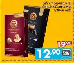 Supermercados Big Compra Café em Cápsulas Três Corações Compatíveis oferta