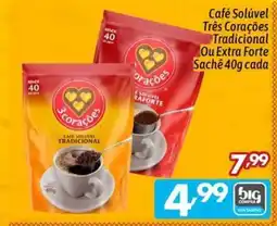 Supermercados Big Compra Café Solúvel Três Corações Tradicional Ou Extra Forte oferta