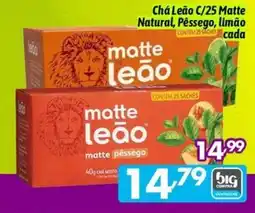 Supermercados Big Compra Chá Leão C/25 Matte Natural, Pêssego, limão oferta