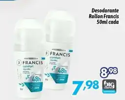 Supermercados Big Compra Desodorante rollon francis comfort algodão oferta