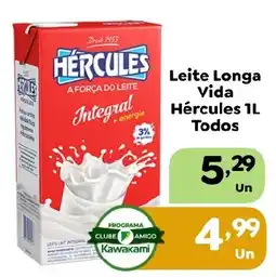 Supermercados Kawakami Leite Longa Vida Hércules 1l oferta